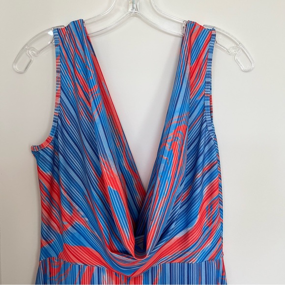 Commense Women's Flaming Passions Cowl Neck Long Dress Blue Size Medium Maxi - Picture 4 of 11